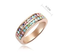 Multicolored Alliances Of Marriage Ring Made With Swarovski Elements Austrian Crystal Rose Gold Plate Bulk Cheap