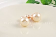ROXI Christmas Gift Fashion Jewelry Rose Gold Plated Statement Pearls Stud Earrings For Women Party Wedding