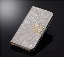 Brand New Luxury Bling Leather Phone Case diamond Button Magnetic Flip Wallet Phone bag Cover for