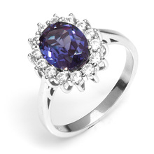 Luxury Princess Diana William Engagement Wedding 2 5ct Alexandrite Sapphire Ring Set Solid 925 Sterling Silver
