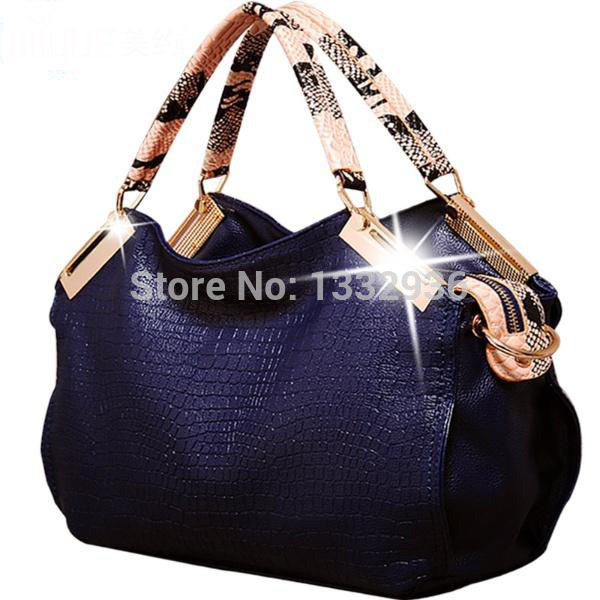 BG 2015 Fashion Tote Alligator Pattern Women s Handbags Lady one shoulder Messenger bags PU Leather