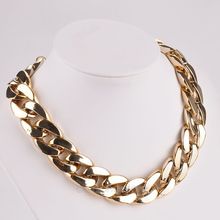 1pcs Free Shipping Fashion Wide Chain Necklace Braided Metal Statement Choker Necklaces for Women Jewelry Silver