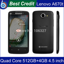 New arrival Lenovo A670T 4.5″ inch android 4.2 WIFI GPS MTK6589 1228GHz Quad Core Mobile phone RAM:512 ROM:4GB GSM/Kate