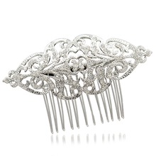 Free Shipping Europe Imperial Style hair jewelry Rhinestone Crystals Flower Hair Comb Women Wedding hair accessories COXBY104SIL