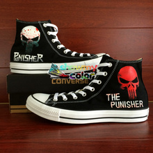 Customizable Converse All Star Shoes Creative Gifts for Men Women Black High Top Canvas Shoes Skull Sneaker