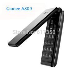 Original Gionee A809 Black 2.8 inch Vertical Flip Mobile Phone Dual SIM GSM Network