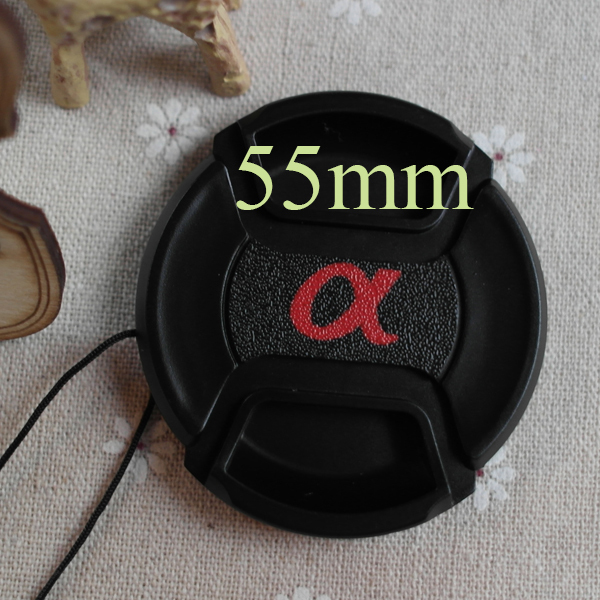 Hot selling High Quality 49mm 52mm 55mm Center Pinch Snap on Front Lens Cap hood Cover