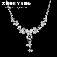 ZYN555 Love of Butterfly Women’s Wedding Necklace 18K Platinum Plated Jewelry Rhinestone Made with Austrian Crystals