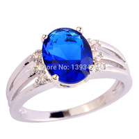 2015 New Junoesque Sapphire Quartz 925 Silver Ring Size 6 7 8 9 Fashion Jewelry Gift For Women Wholesale Free Shipping
