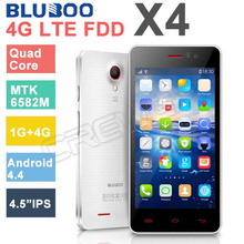 BLUBOO X4 4G Smart phone 4.5″ IPS Screen Single SIM Dual camera MTK6582M Quad Core Android 4.4 kitkat 4G LTE Mobile phone