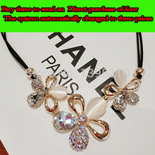 Opal exaggerated romantic flowers decorated Korean jewelry accessories jewelry necklace female short paragraph clavicle