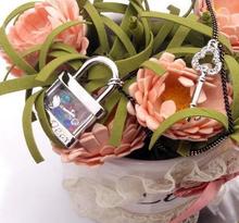Korea long necklace crystal love letter key lock and lovely personality tide models N309 B12