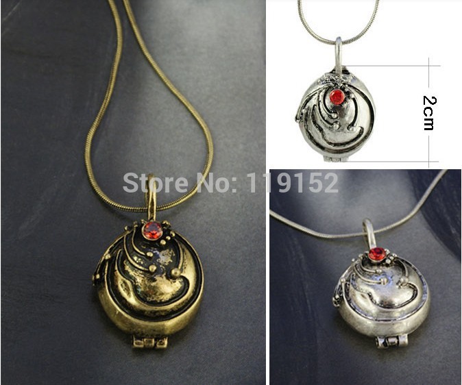 2015 Hot Sale Stylish Vervain Antique Silver Gold Locket Necklace chain vintage choker statement Necklace Fashion