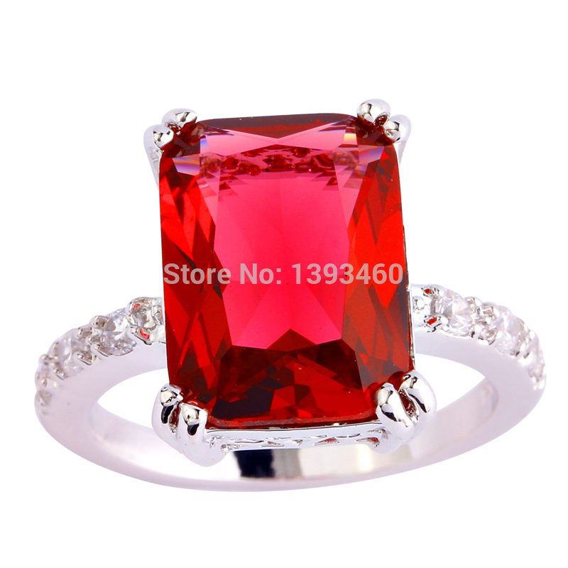 2015 New Fashion Jewelry Ruby Spinel 925 Silver Ring Size 6 7 8 9 10 11
