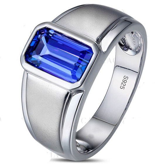 Men-s-925-Silver-Filled-Oblong-Blue-Sapphire-CZ-Crystal-Stone ...