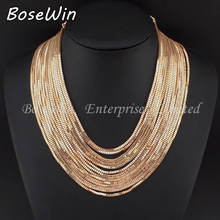 2014 New Arrival Women Statment Jewelry Fashion Multilayers Gold Chain Wide Pendants Bib Chokers Necklaces CE2353