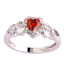 Wholesale Romantic Pretty Heart Cut Ruby Spinel 925 Silver Ring Size 7 New Design New Fashion Jewelry 2014 Gift  For Women
