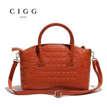 100 Genuine leather OL handbag crocodile lines inclined shoulder bag Fashion female bag Single shoulder bag