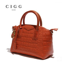 100 Genuine leather OL handbag crocodile lines inclined shoulder bag Fashion female bag Single shoulder bag