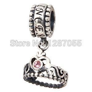 New Christmas gifts 925 Sterling Silver Crown beads for women Charms Rose Crystal Jewelry fit pandora