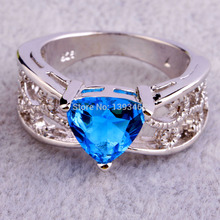 2015 Valentine s Chic Blue Topaz 925 Silver Ring Size 6 7 8 9 10 11