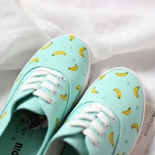 free shipping 2014 autumn women shoes mint green small shallow mouth canvas shoes women hand-painted sneakers flat soft