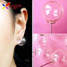 2014 new novelty ear stud earrings for women fashion stylish lovely transparent glass bubble ball brincos boucles bijoux