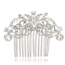 Free Shipping 2014 New Rhinestone Crystals Clear Zircon Hair Comb Bridal Women Accessories 202253(Can Wholesale)