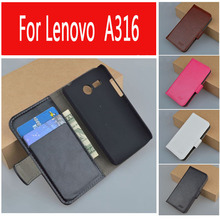 J R brand Flip Leather Wallet Case Cover For for Lenovo A316 A316I cell phone with