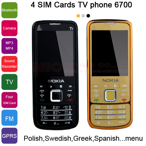 Polish Swedish Spanish Greek Arabic German Russian Keyboard TV Java FM Torch Camera four 4 Sim