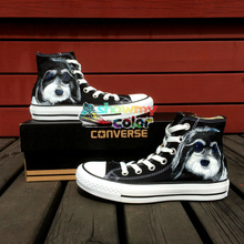 Best Birthday Gifts High Top Black Converse Shoes for Men Women Custom Made Hand Painted Canvas Shoes