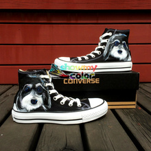 Best Birthday Gifts High Top Black Converse Shoes for Men Women Custom Made Hand Painted Canvas