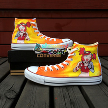 Cartoon Converse Hand Painted All Star Shoes Customizable Fashion Shoes Unique Presents for Men Women