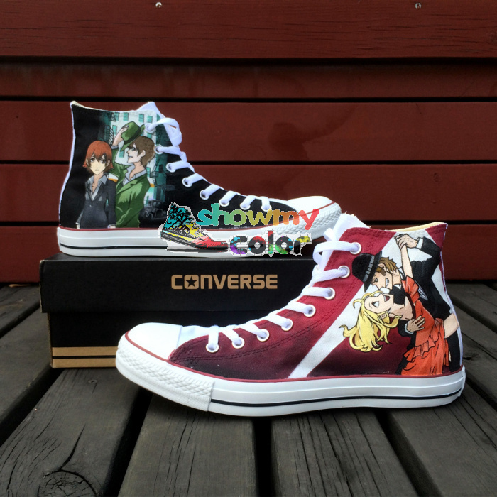 Anime Baccano Converse Shoes Men Women Hand Painted Custom Made Canvas Shoes First Choice for Presents