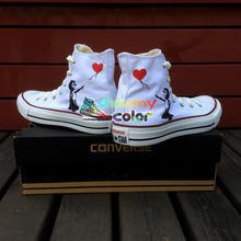 Hand Painted White Converse Sneaker Customizable Present for Men Women Canvas Shoes