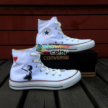 Hand Painted White Converse Sneaker Customizable Present for Men Women Canvas Shoes