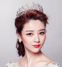2015 Fashion Royal Sparkling Crystal Luxury Vintage Oversize Hair Crown Wedding Bridal Hair Accessories Tiaras 