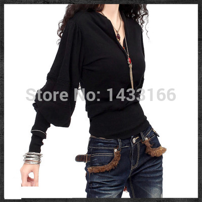 The New Lantern Sleeve V neck Cashmere Sweater Knit Large Size Women 5 Color Options Pullover