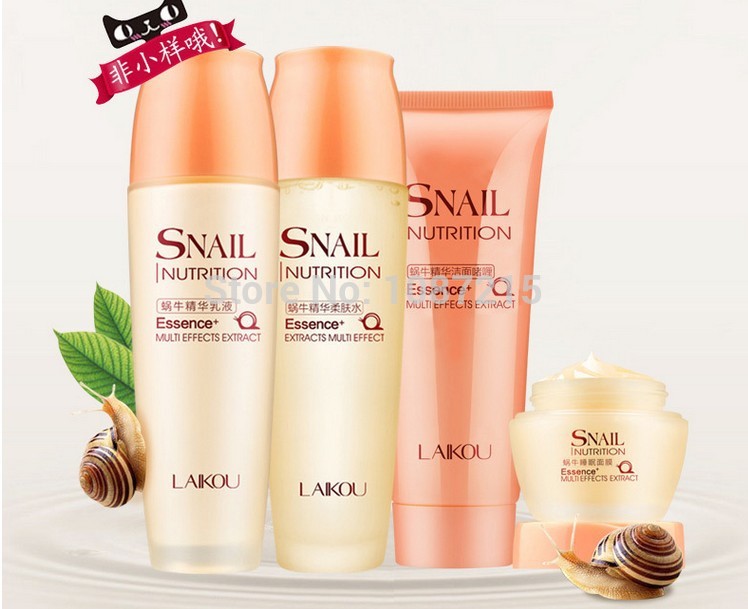 LAIKOU Snail hyaluronic acid skin care cosmetic sets anti wrinkle Whitening Moisturizing shrink pores Face Care