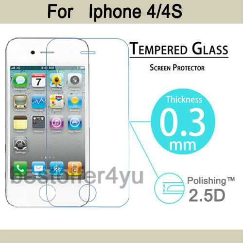 Ultra Thin HD Clear Explosion proof Tempered Glass Screen Protector Cover Guard Film for iPhone 4
