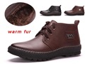 Genuine Leather Fur Winter Ankle Boots Leather Short Boots Work Brand