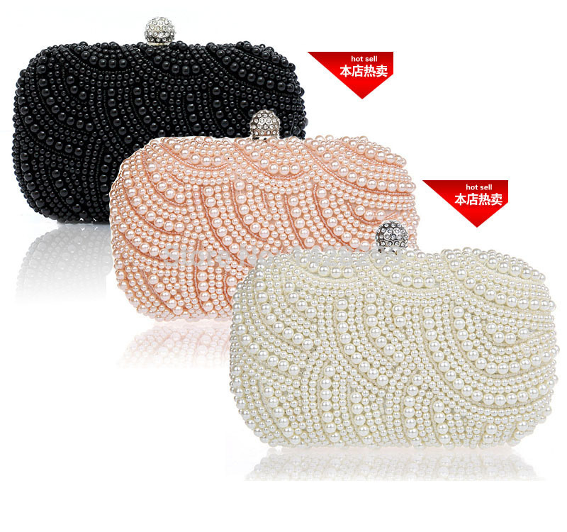 HYSON SHOP Luxury Beading Evening Bag Clutch Purses for Woman Fashion Party bag Hard Case Wedding