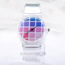 7 Styles New Arrival Jelly Silicone Transparent Plastic Women Quartz Windmill Watches Clear Wrist women dress