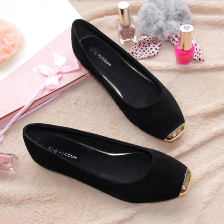 2015 Special Offer Hot Sale Basic Pu Zapatos Mujer Korean Version Of Sweet Scoop Shoes Flat