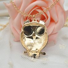 1pcs lot Fashion Metal Hit Contract Color Lovely Oil Owl Pendant Necklace Long Necklace Sweater Neck