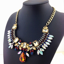 2015 NEW Z Design Fashion Necklace Gorgeous Crystal Fashion Jewelry Necklaces Pendants Multi ethnic Rainbow Statement