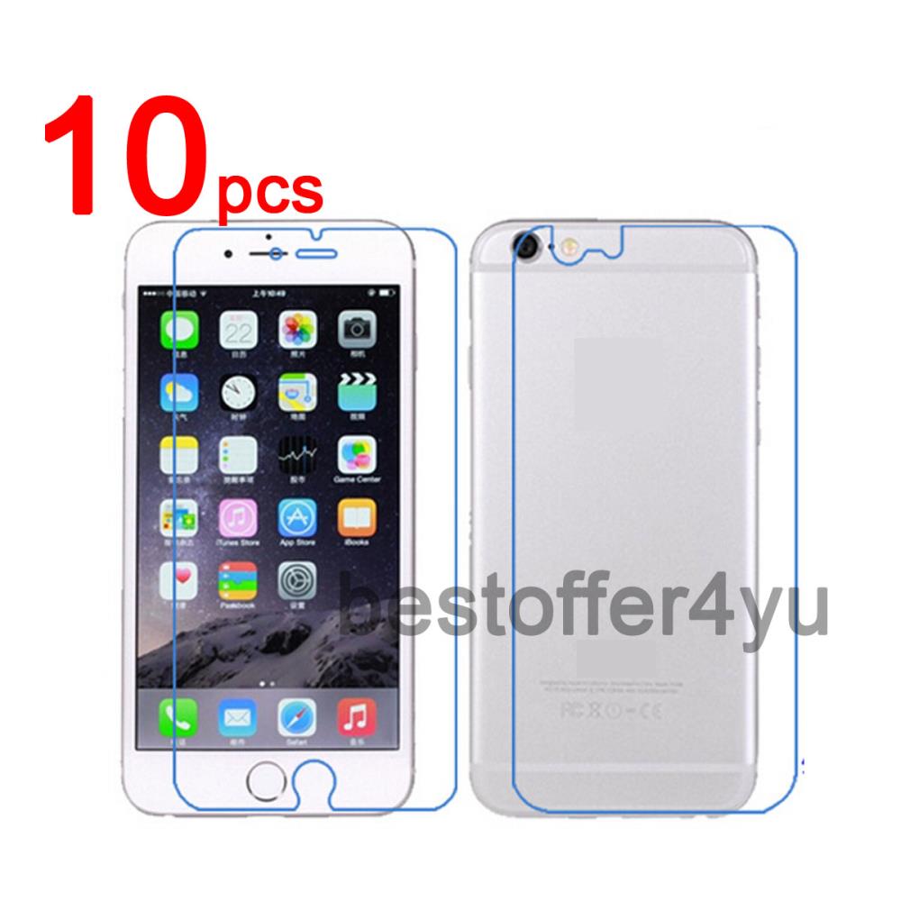 10pcs front 10pcs back Clear LCD Screen Protector Guard Cover Film For iPhone 6 4 7