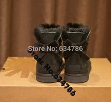 Australia snow boots imported wool bowknot fur snow boots Winter warm Genuine Sheepskin top Brand women