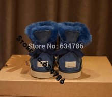 Australia snow boots imported wool bowknot fur snow boots Winter warm Genuine Sheepskin top Brand women