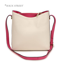 Genuine Leather Handbag Women Shoulder Bag Real Leather Purse for OL Cowhide Female Bag Small Bucket